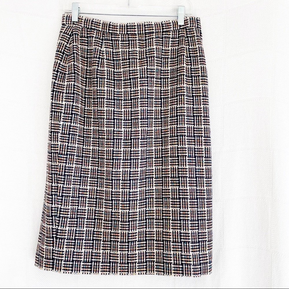 Carlisle Tweed Skirt Silk Wool Blend Multicolor 12